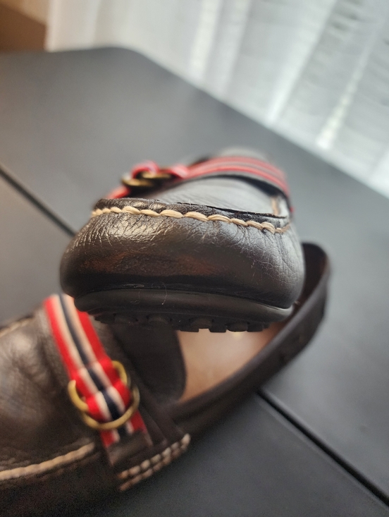 Polo by Ralph Lauren Brown Leather Loafers with Red-Striped Webbing main image 5